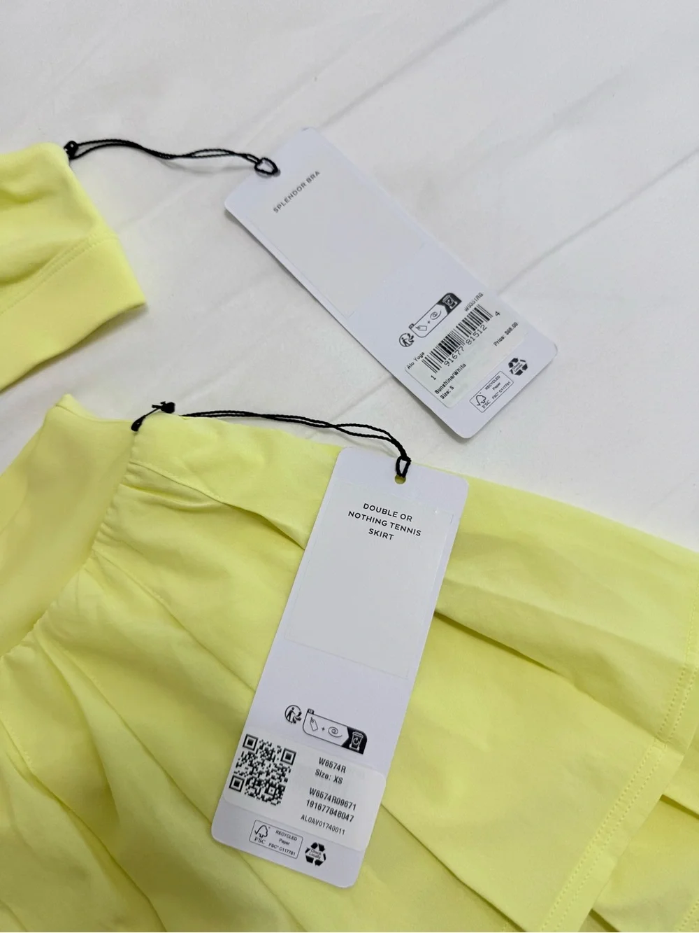Alo Yoga Set - Sunshine Double or Nothing Tennis Skirt XS & Splendor Bra Small